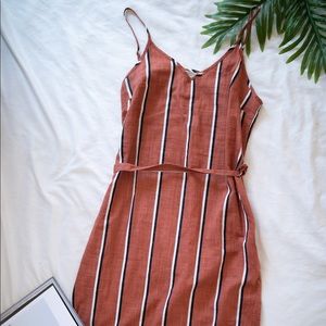 NWOT Linen Type Striped Midi Dress